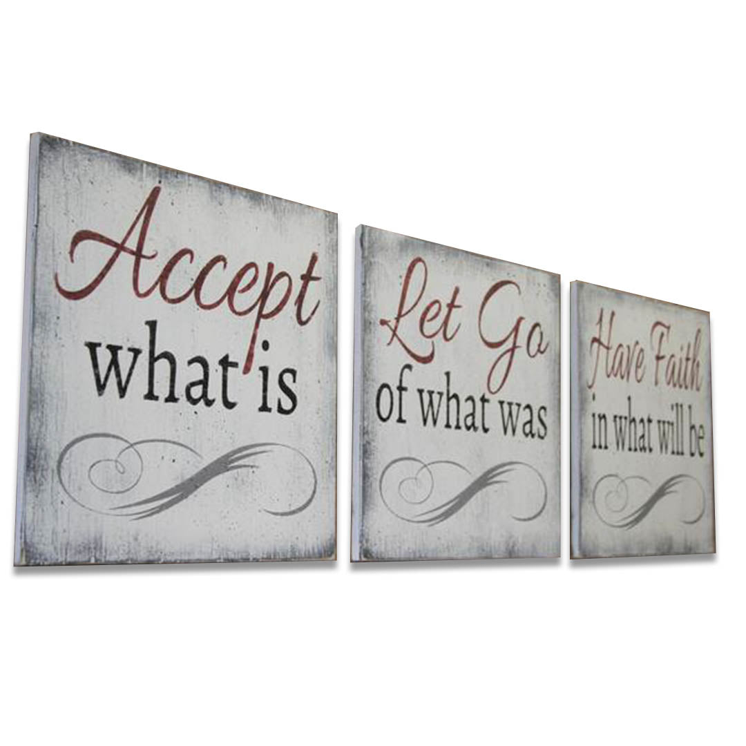 Accept What Is Have Faith Wood Sign Set