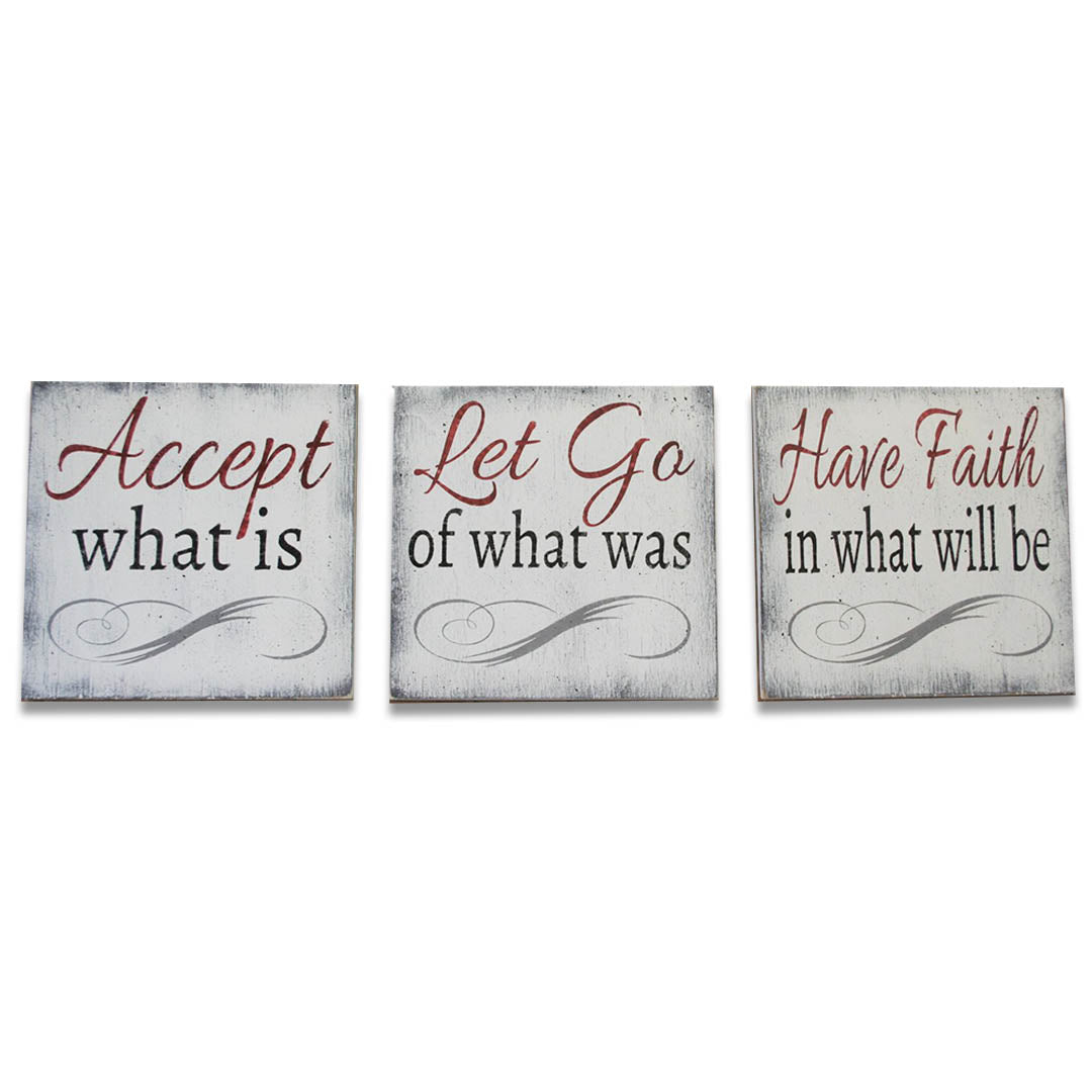 Accept What Is Have Faith Wood Sign Set