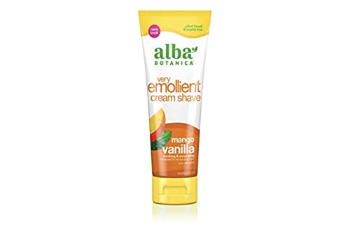 ALBA BOTANICA Cream Shave,Mango Vanilla, 8 OZ (Pack of 2)