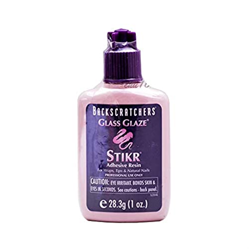 Backscratchers Glass Glaze Stikr Resin - Strong Adhesive for Nail Wraps, Nail Tips, Nail Extensions, Charms, and on Natural Nails