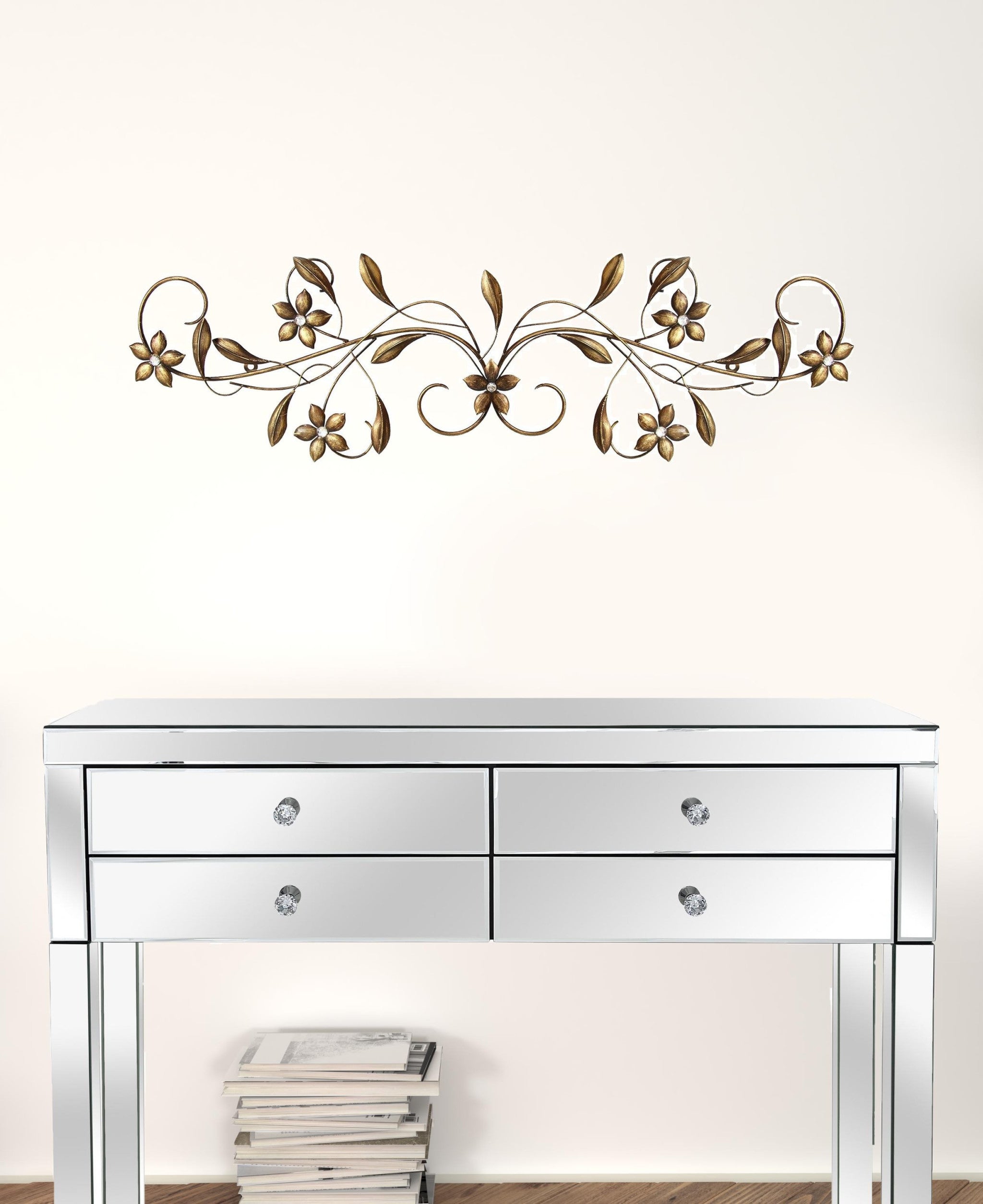 Antique Gold Metal Scroll Wall Decor