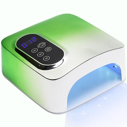 72W UV LED Nail Lamp,Rechargeable Cordless Nail Dryer,Portable Wireless UV Led Nail Light with 4 Timer Setting & Auto Sensor,Professional Curing Gel Polish Acrylic Nails Tools for Home & Salon