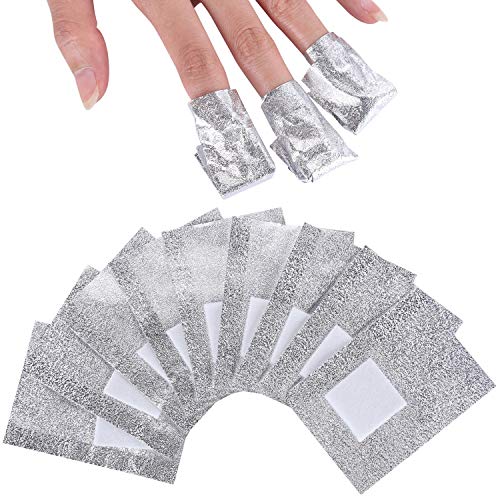 600 Pieces Foil Nail Wraps, Nail Polish Remover Soak-off Foil with Large Cotton Pad for Removal Acrylic/Dip Powder/UV/Gel/Polish