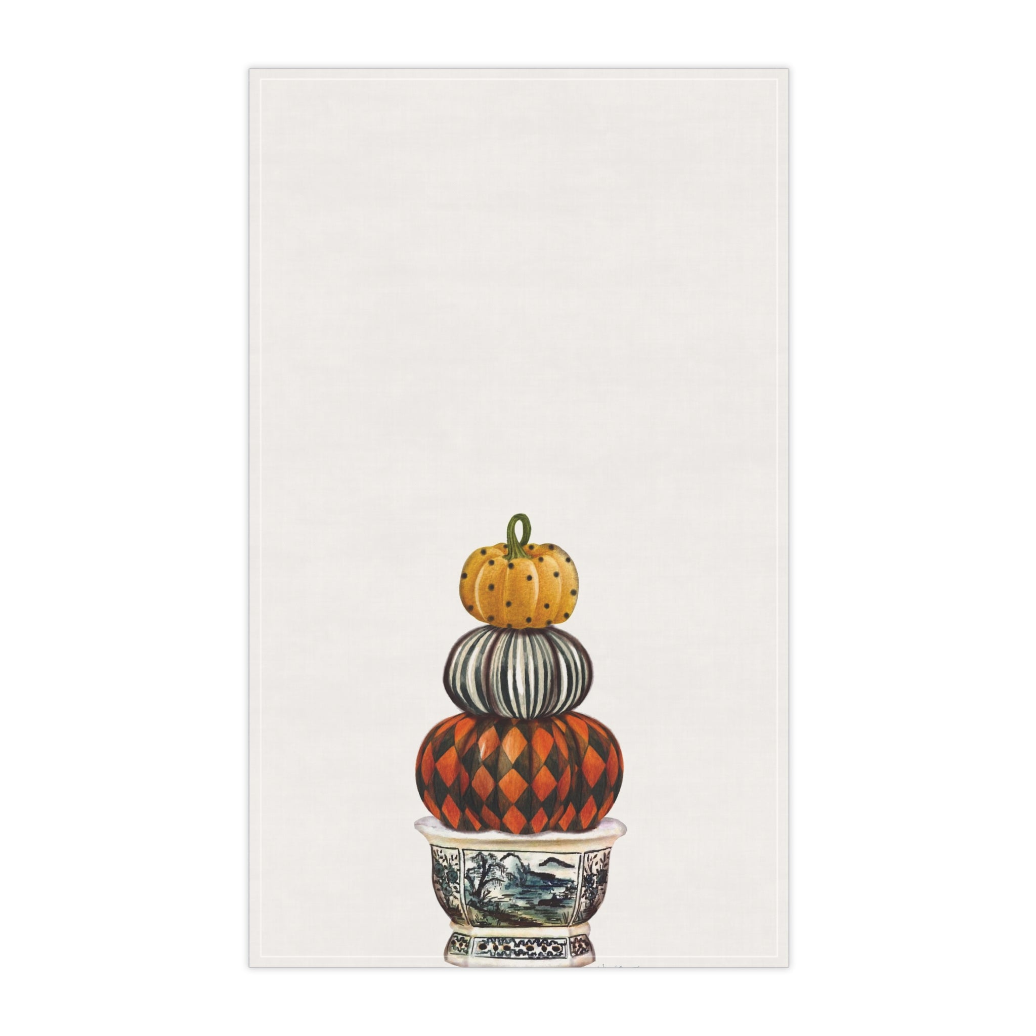 "Harlequin Pumpkin" Kitchen Towel