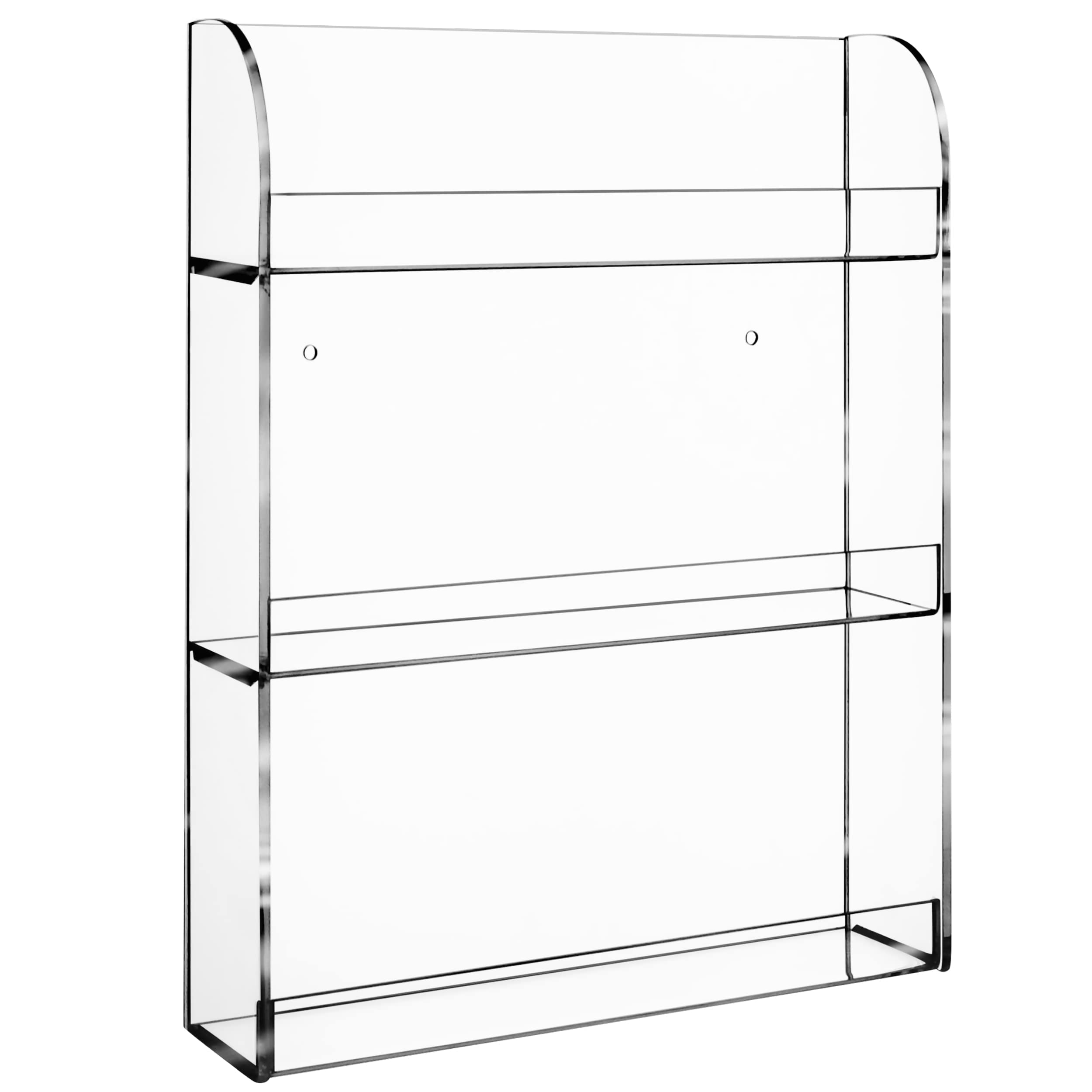 AMT Acrylic Nail Polish Racks for the Wall. CLEAR Nail Polish Display. Young Living Essential Oils Organizer. Holds up to 48 Btls. Plus a Microfiber Cloth for Cleaning Purposes (3 Tier- 48)