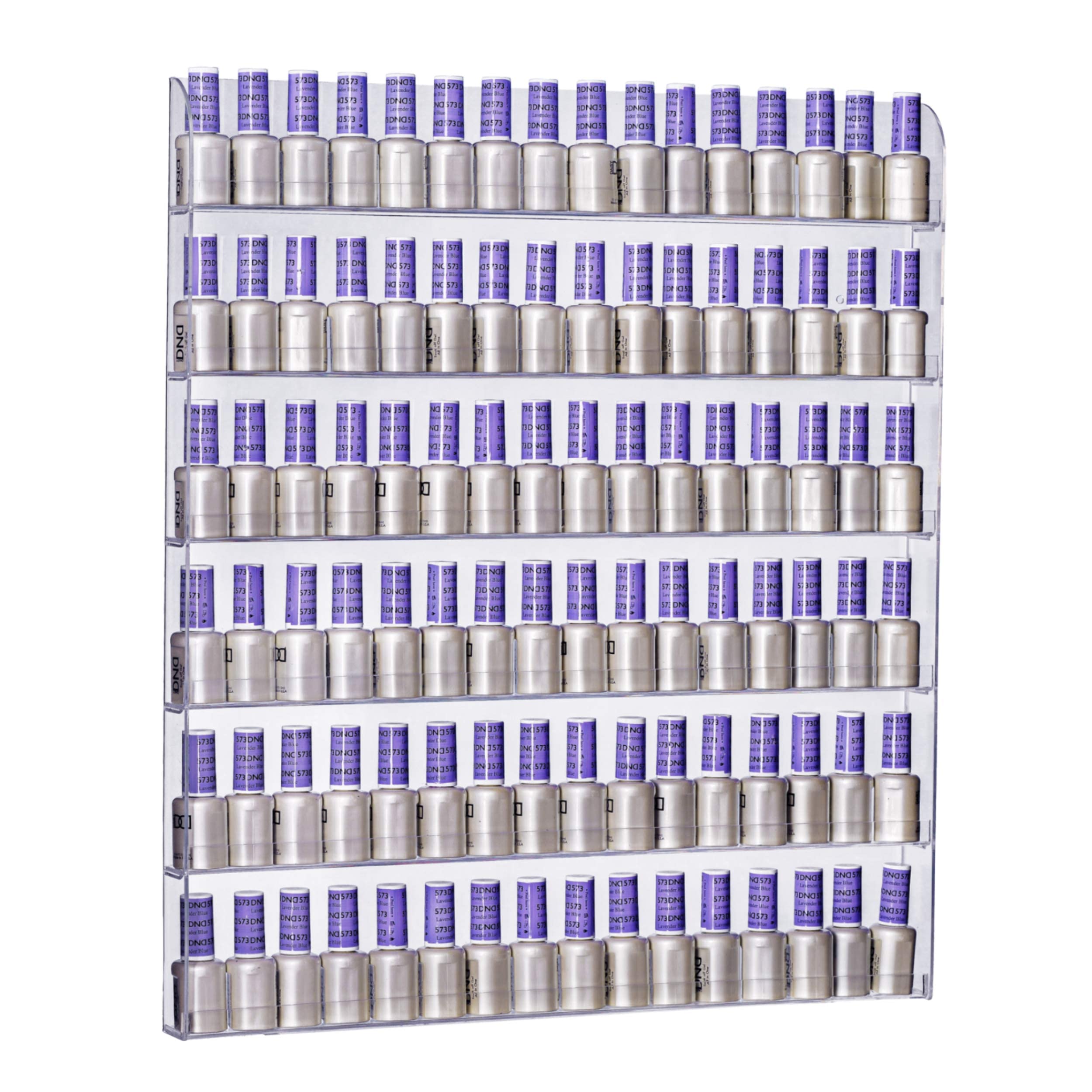 AMT Acrylic Nail Polish Racks for the Wall, CLEAR Nail Polish Display, Young Living Essential Oils Organizer. Holds up to 96 Bottles. Plus a Microfiber Cloth for Cleaning Purposes.