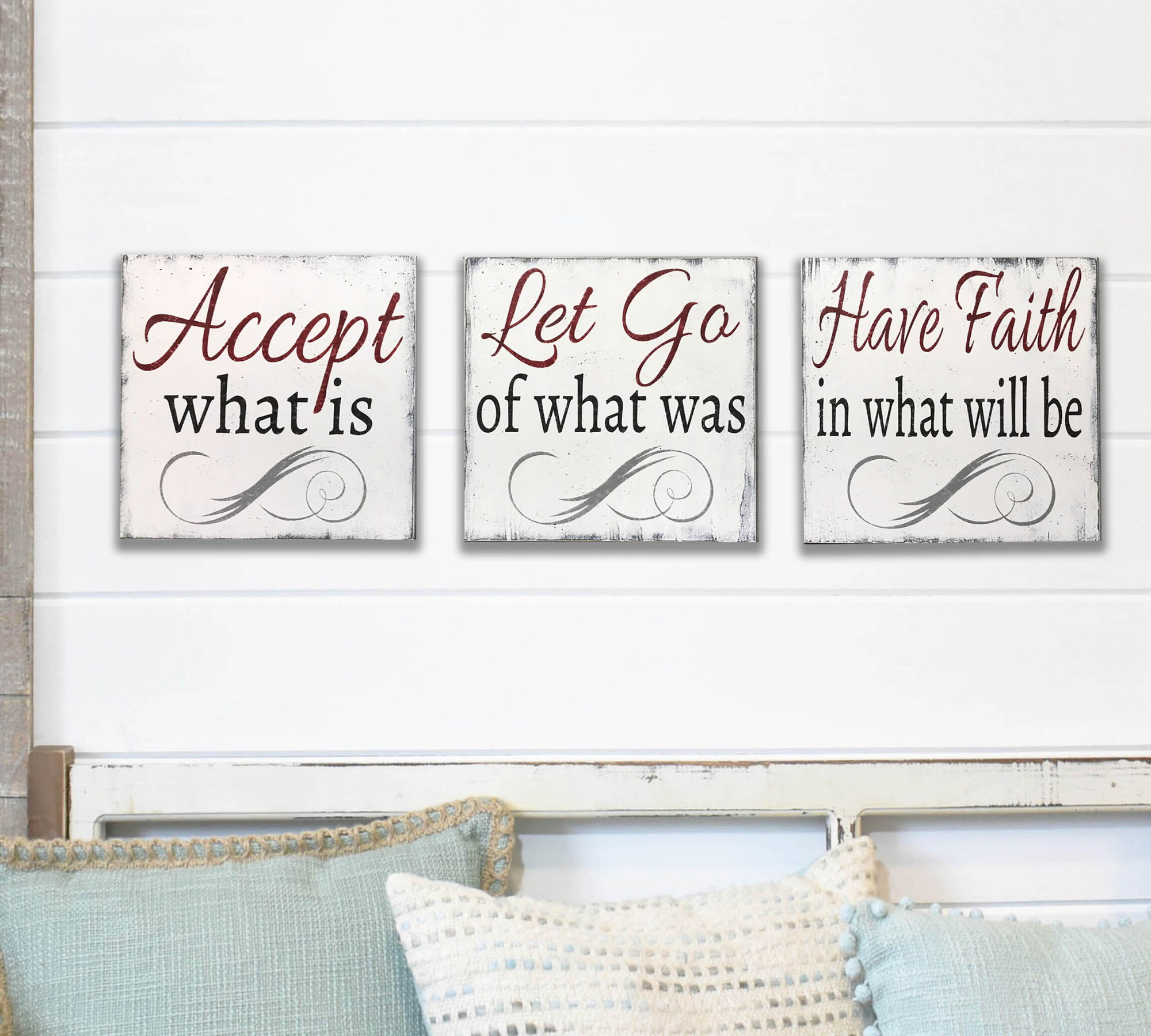 Accept What Is Have Faith Wood Sign Set