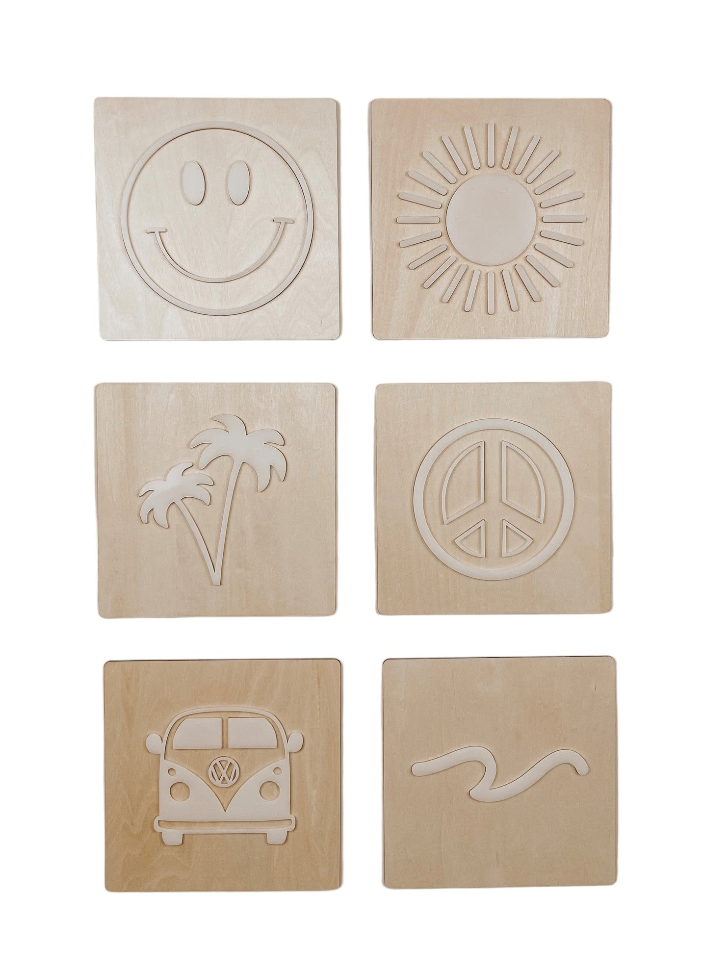 Beachy Wall Tiles Set of 6 | Costal Nursery Decor