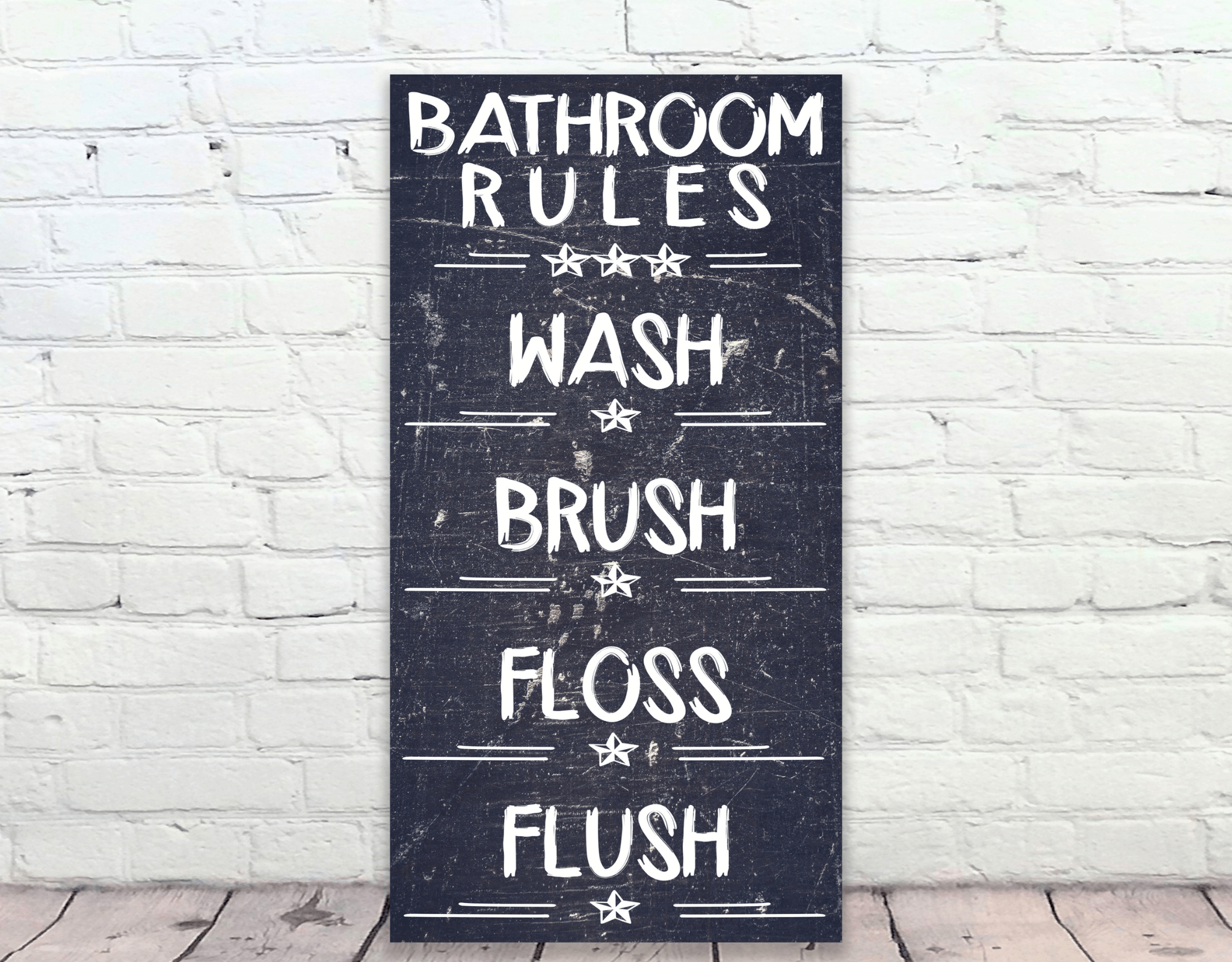Bathroom Rules Wall Sign