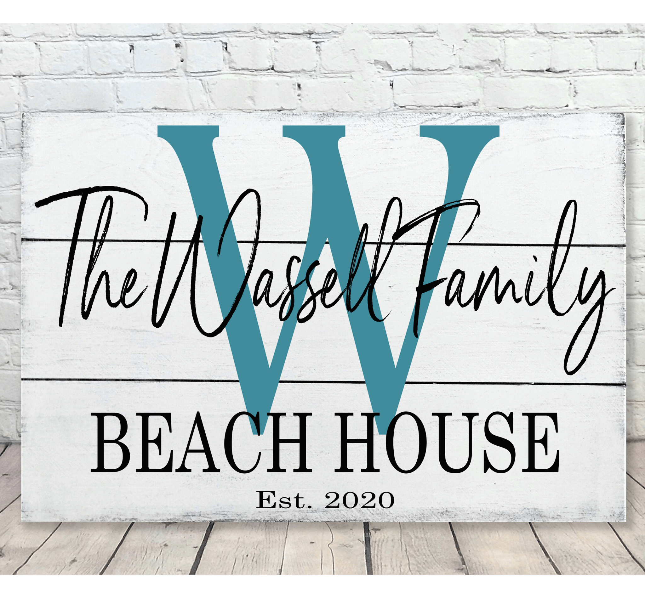 Beach House Personalized Family Name Sign