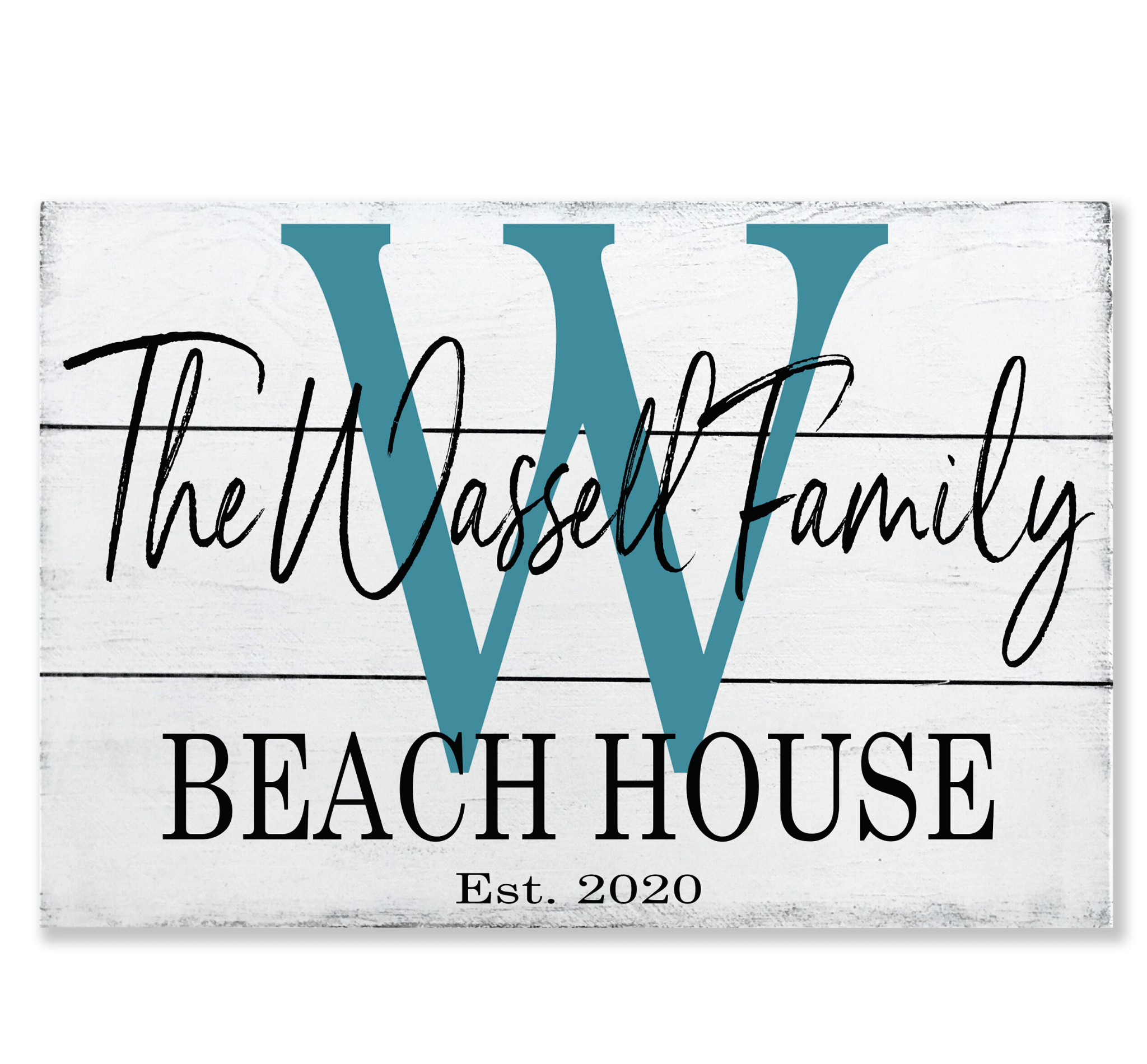 Beach House Personalized Family Name Sign