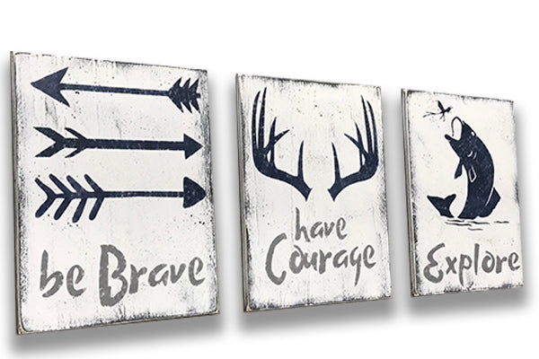 Be Brave Have Courage Explore Kids Room Nursery Wall Decor