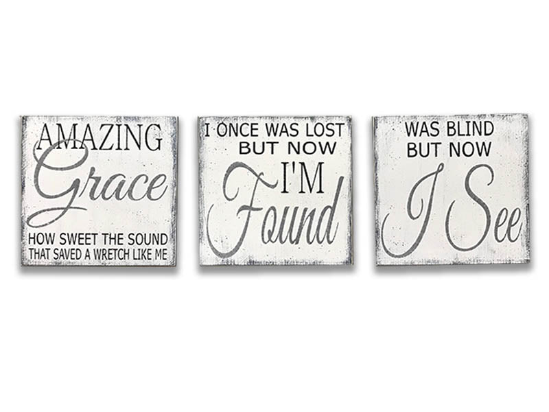 Amazing Grace Wood Sign Set