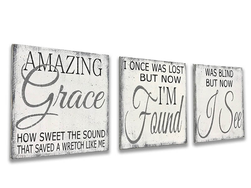 Amazing Grace Wood Sign Set