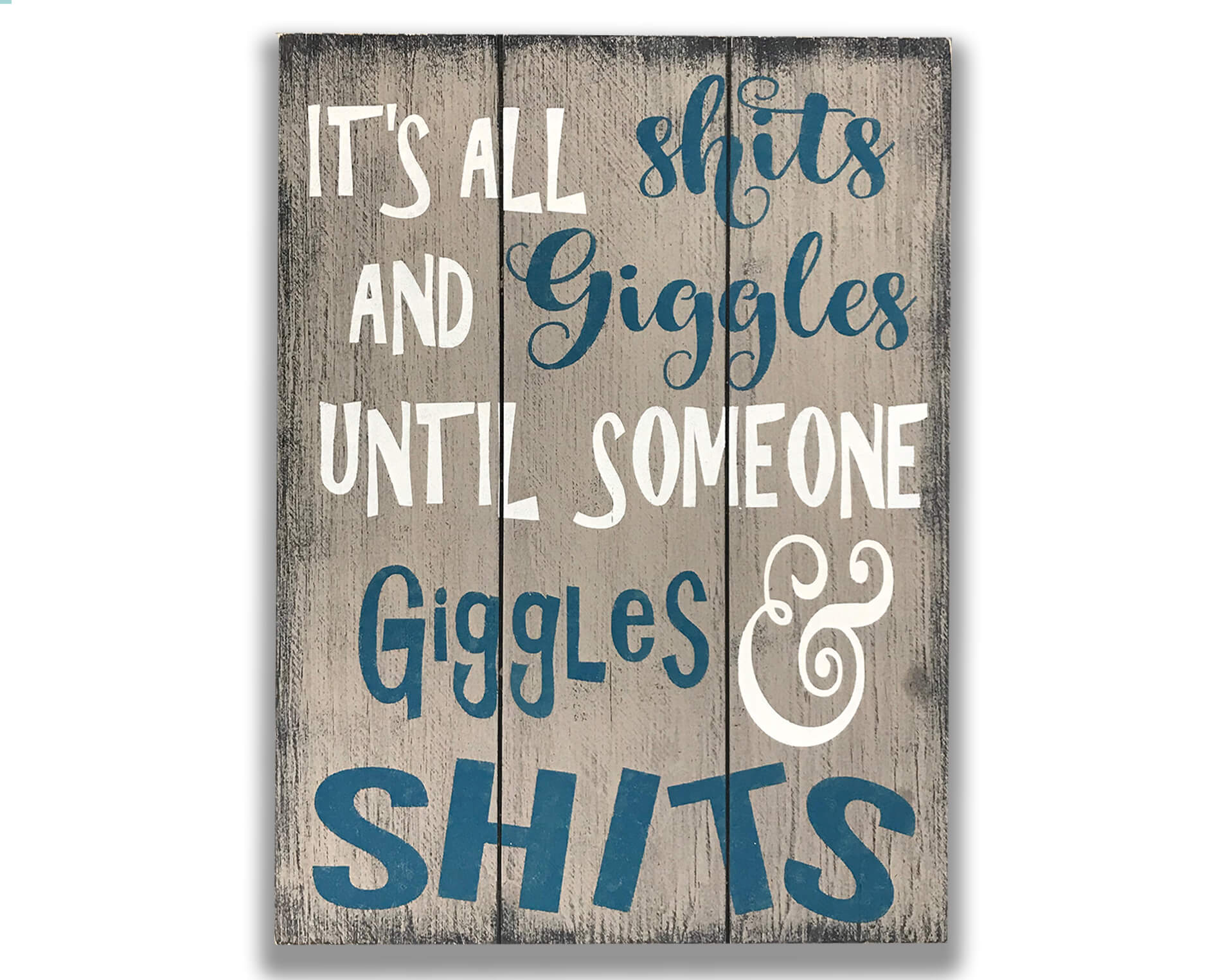 Bathroom Sign Wall Decor It's All Giggles Funny Wood Sign