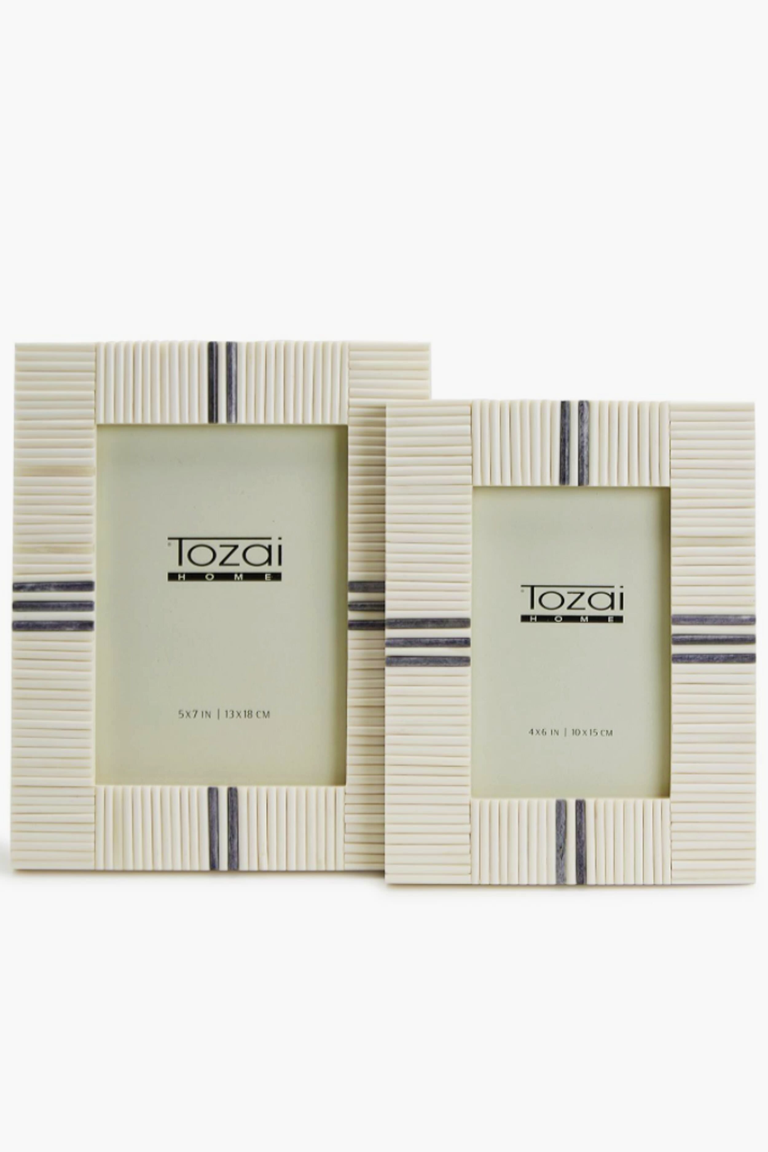 5x7 Bone with Grey Colored Inlay Photo Frame