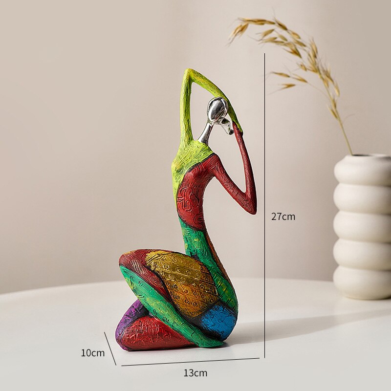 Abstract Art Resin Woman Sculpture: A Modern & Vibrant Touch for Home Decor