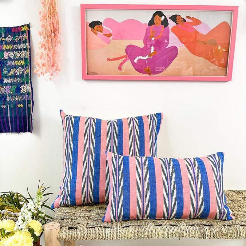 Archive New York Maya Jaspé Blue & Coral Pillow